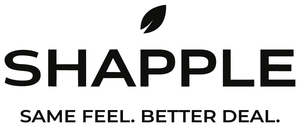 SHAPPLE logo – Same Feel. Better Deal.